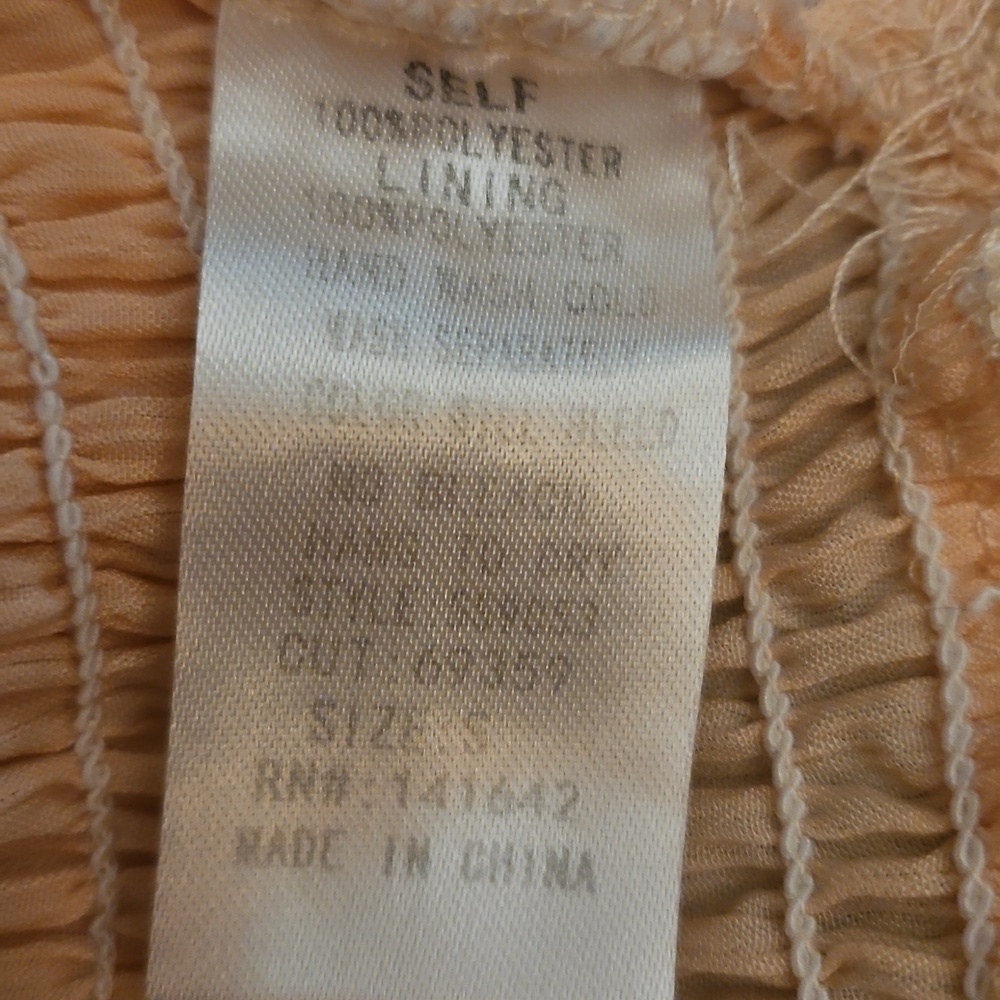 SHE & SKY Peach Off-Shoulder Ruched Peplum Ruffle Smocked Cropped Top - Picture 8 of 8